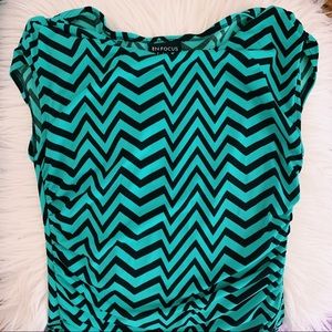 ☼ Chevron black and green dress ☼